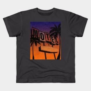 Vintage Motel Sign Sunset Kids T-Shirt